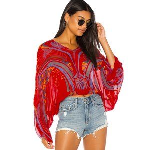 FREE PEOPLE Beneath The Sea Abstract Kimono Top